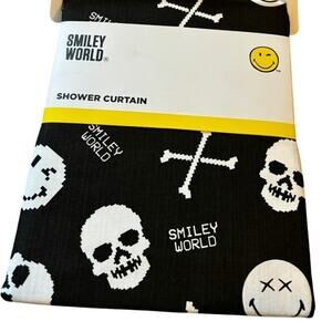 Skulls and Cross Bones Shower Curtain by Smiley World NEW Halloween